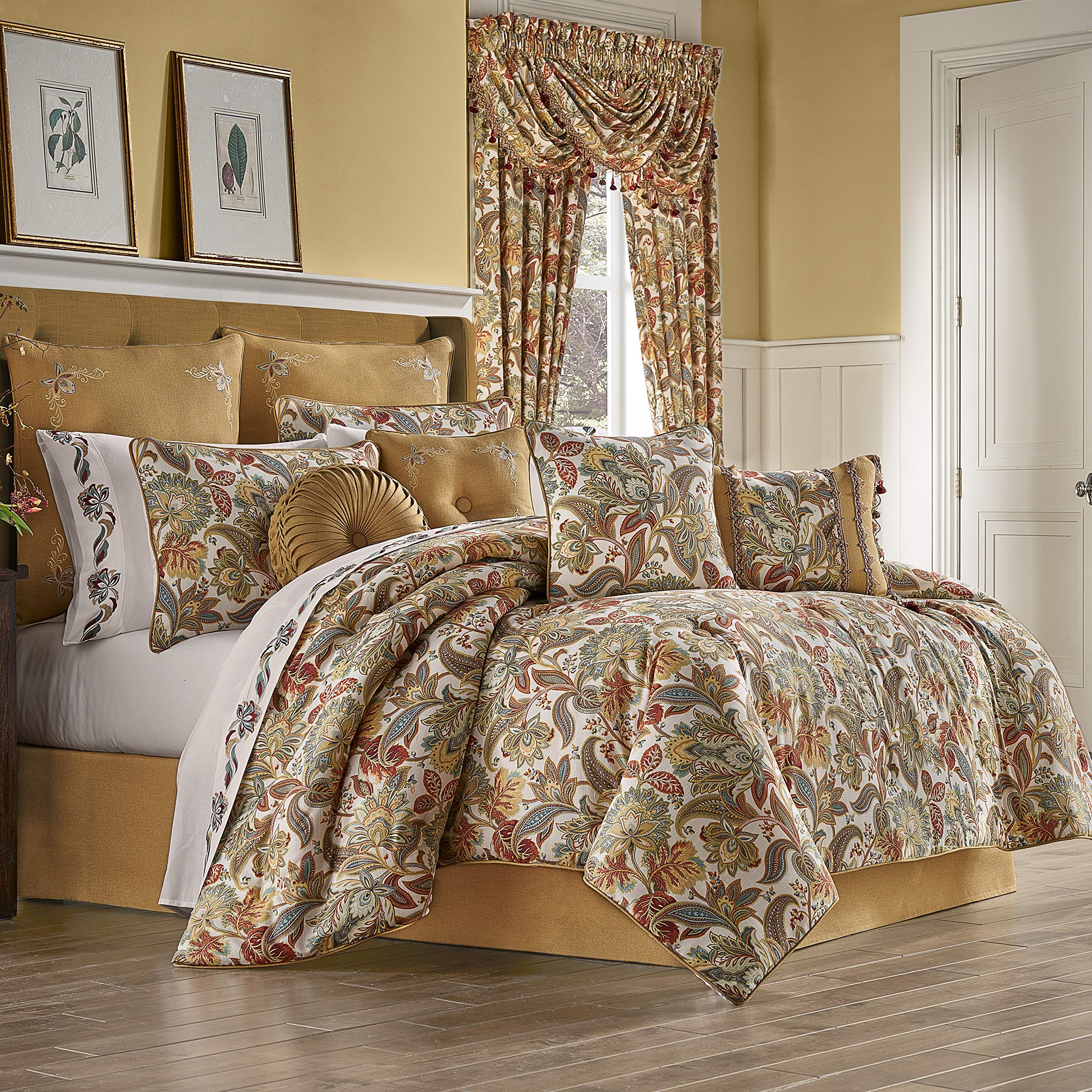Amazon.com: Five Queens Court August 100% Cotton Floral Jacobean